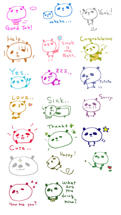 Color Cute Panda Stickers!! screenshot 3