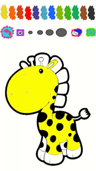 Giraffe Family Cartoon Coloring Version screenshot 3