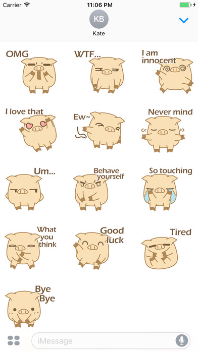 Finn The Funny Pig Brother Stickers screenshot 3
