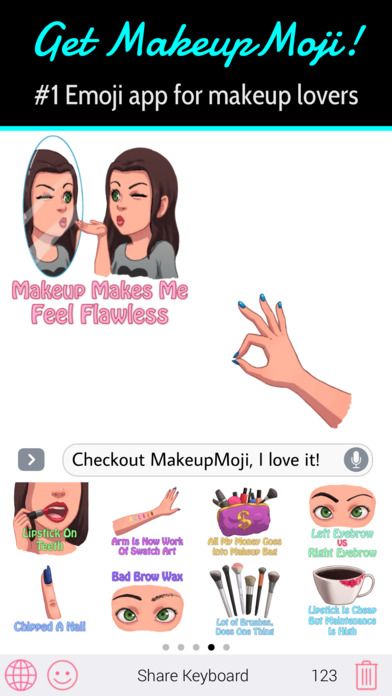 MakeupMoji - makeup & beauty lovers emoji keyboard screenshot 4