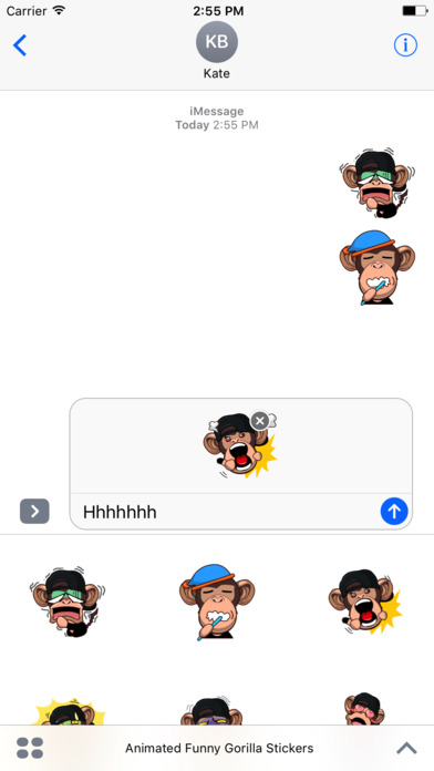 Animated Funny Gorilla Stickers For iMessage screenshot 2