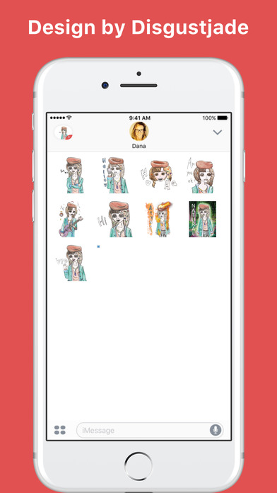 Forest Girl Mila stickers for iMessage screenshot 2