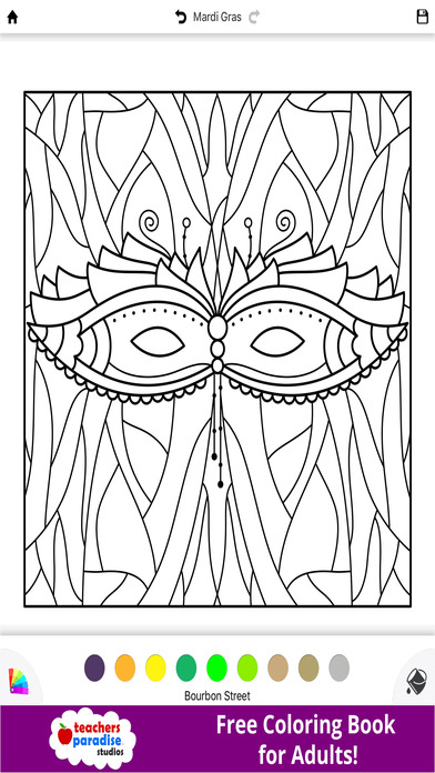 Coloring Book for Adults: Mardi Gras Fat Tuesday screenshot 4