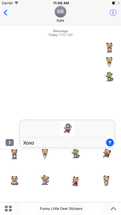 Funny Little Deer Stickers Pack For iMessage screenshot 3