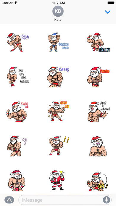 Merry Christmas Wiht Gymnast Santa Claus Stickers screenshot 2