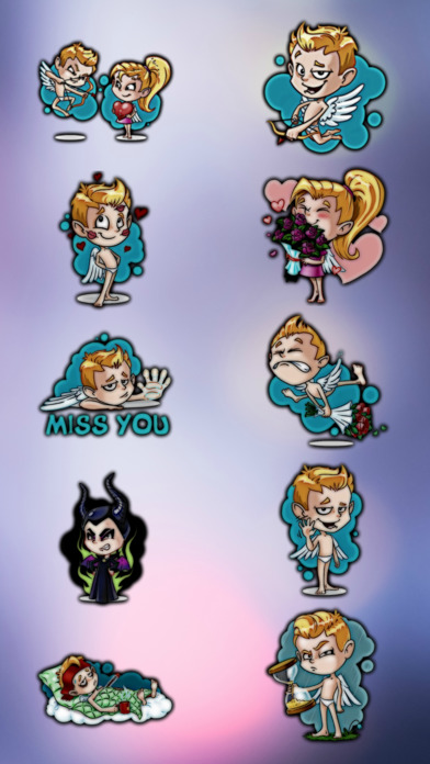 John&Eva Love Stickers Cartoon screenshot 2