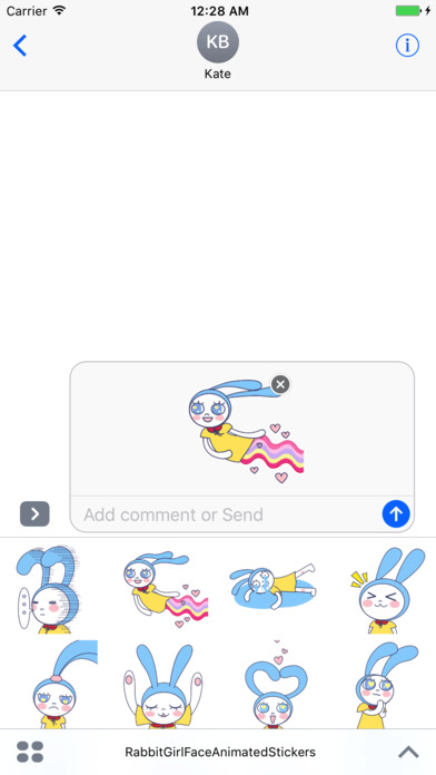 Rabbit Girl Face - Animated Stickers screenshot 2