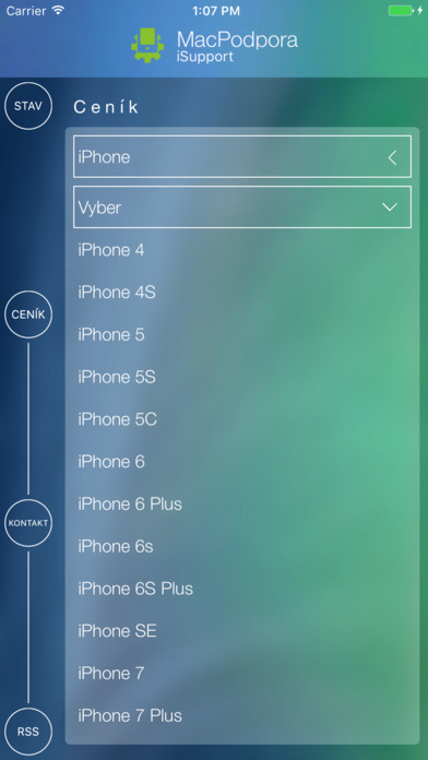 MacPodpora zákaznická aplikace screenshot 2