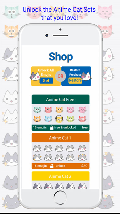 Anime Cat Emoji - 80+ Anime Cat Emoji Keyboard screenshot 4