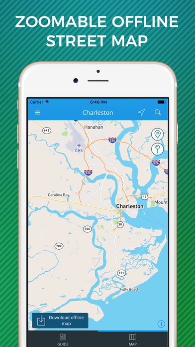 Charleston Travel Guide with Offline Street Map screenshot 3