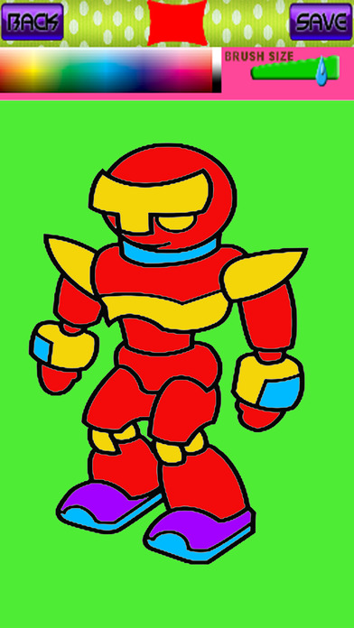 Kids Coloring Page Game Super Iron Robot Version screenshot 2