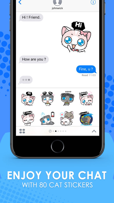 Meow Chat Collection Sticker Keyboard By ChatStick screenshot 2