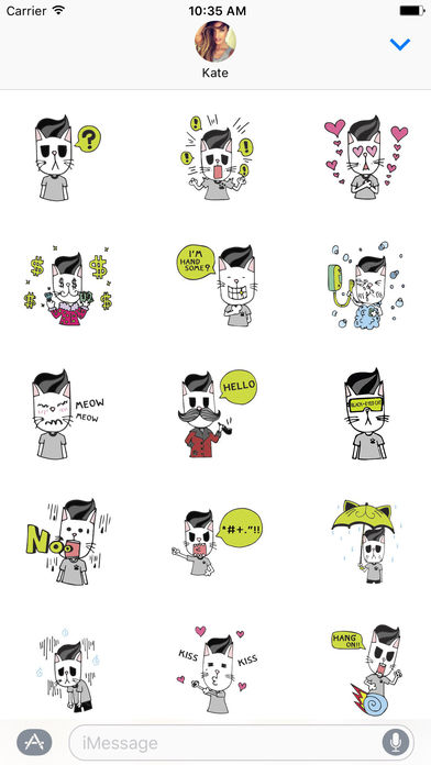 Black-Eyed Cat - Stickers for iMessage screenshot 2