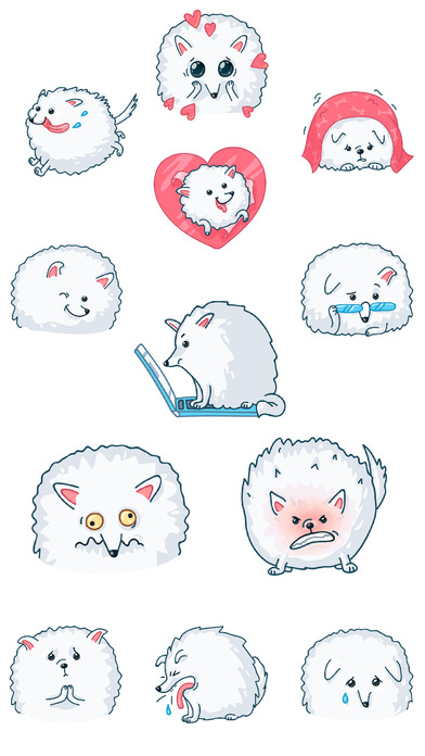 Fluffy Pomeranian Dog Stickers screenshot 2