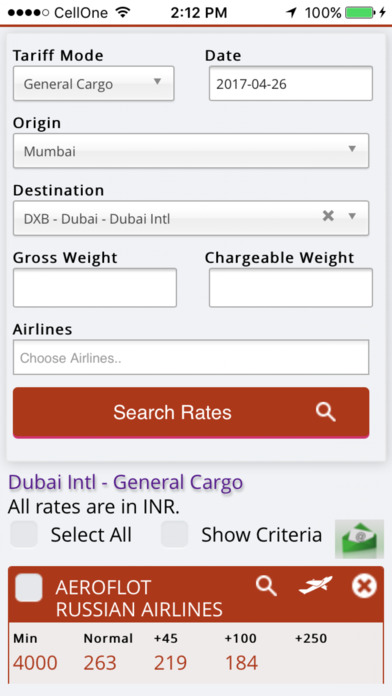 Air Freight Rates screenshot 3