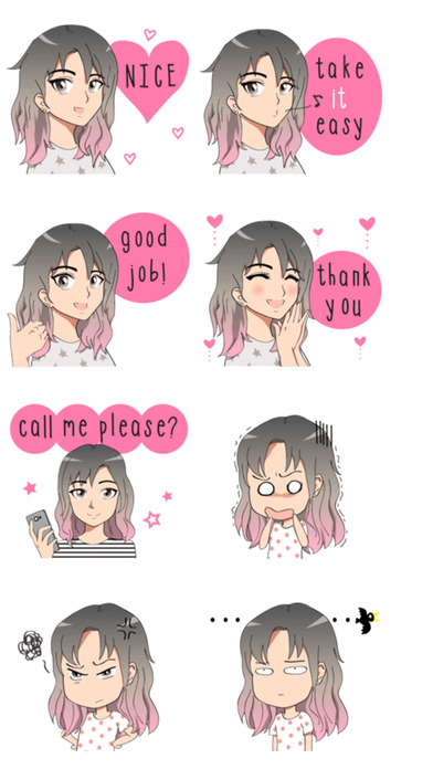 Girl with Text Stickers screenshot 2