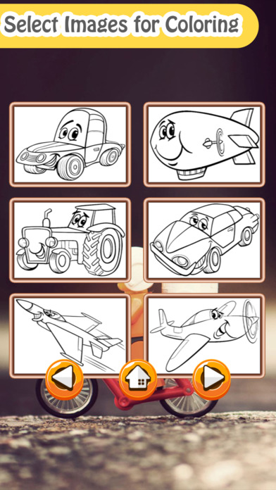 Vehicles Car Coloring Book Image Drawing Pages Set screenshot 3