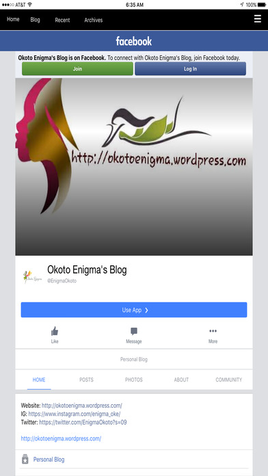 Okoto Enigmas Blog screenshot 2
