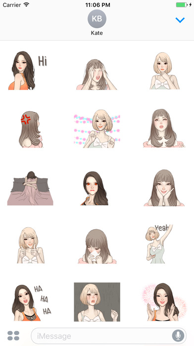 Animated Stickers of Cute Girls screenshot 2