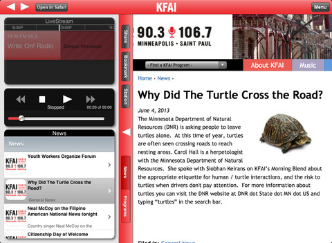 KFAI Public Radio App for iPad screenshot 3