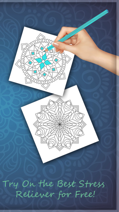 Adult Coloring Book - Stress Relieving Patterns screenshot 2