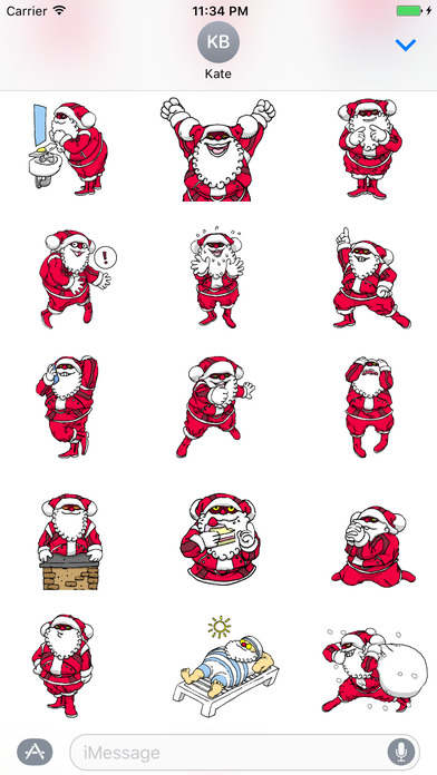 Santa Claus Stickers for iMessage Set 3 screenshot 2