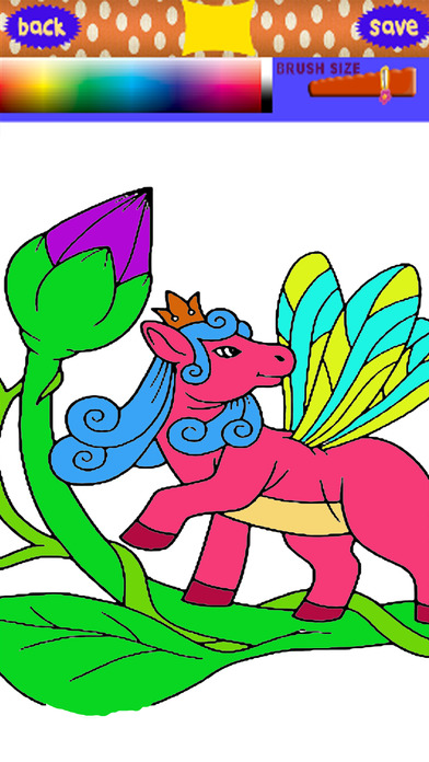 Kids Coloring Drawing Book Pony Unicorn Game screenshot 2