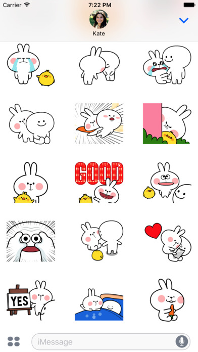 Smiling Rabbit Animated Emoji Stickers screenshot 3