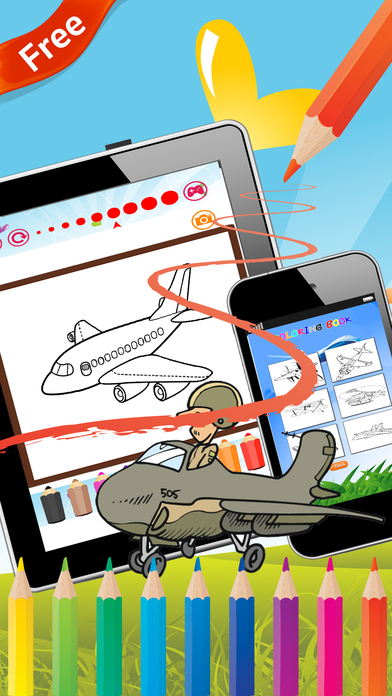 Airplane coloring book free for kids screenshot 2