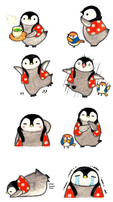 Penguin and Sparrow > Stickers! screenshot 3