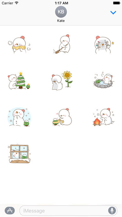 Big Snowman And Cute Christmas Tree Stickers screenshot 3