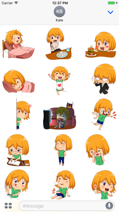 Anime Girl Stickers for iMessage screenshot 2