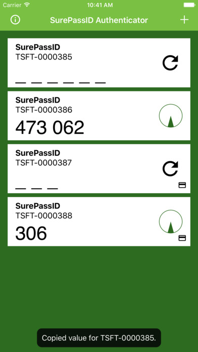SurePassID Authenticator screenshot 2