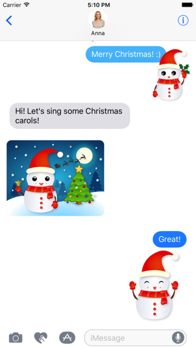 Christmas Snowman - Holiday Emoji screenshot 2