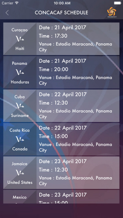 Schedule of CONCACAF U17 Championship 2017 screenshot 2