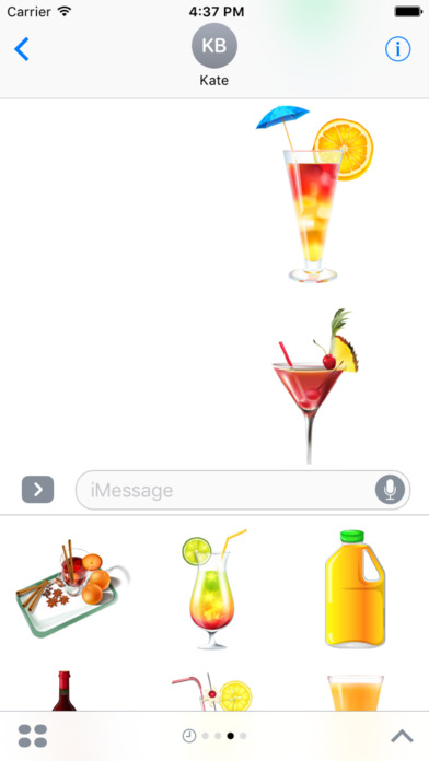 Beautiful Cocktails Stickers for iMessage screenshot 3