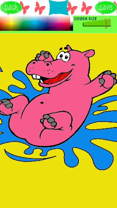 Hippo Animal Coloring Book Game For Kids screenshot 2