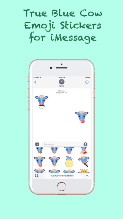 True Blue Cow Emoji Stickers screenshot 2