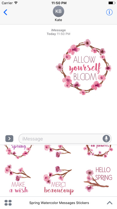 Spring Watercolor Messages Stickers screenshot 3