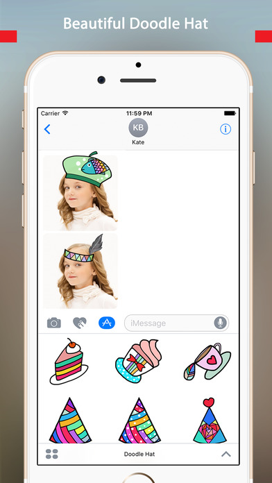 Doodle Hat Stickers by StiPia screenshot 2