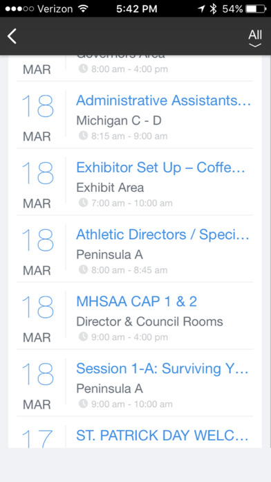 2017 MIAAA Conference App screenshot 2