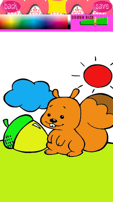 Squirrels Game Coloring Book For Childrens screenshot 2