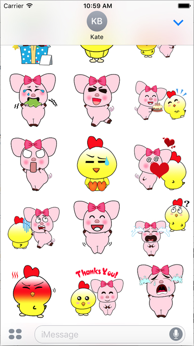 The return of Holi & Chicks - Pig & Chicken Emoji screenshot 2