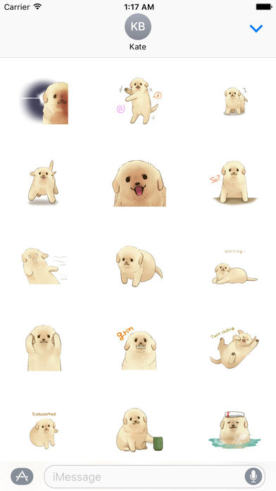 Cute Golden Retriever Puppy Stickers screenshot 2