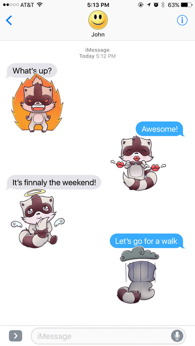 Raccoon Wants to Have Fun Stickers screenshot 3