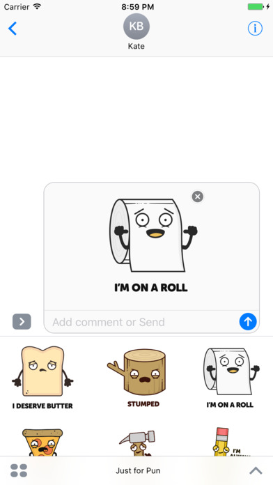 Just for Pun - Punny iMessage Stickers screenshot 2