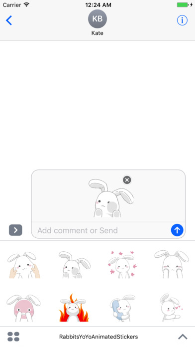 Rabbits YoYo Animated Stickers screenshot 2