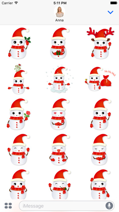 Christmas Snowman - Holiday Emoji screenshot 3
