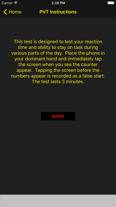 Psychomotor Vigilance Task screenshot 2