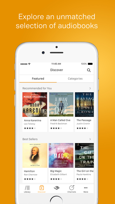 Screenshots of Audible for iPhone